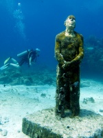 Sculpture of the Underwater Museum at Manchones Reef IMG 3110